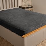 Brentfords Teddy Fleece Fitted Sheet Double Charcoal Grey Soft Warm view 9