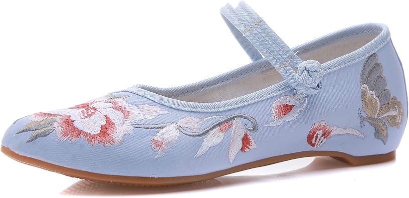 embroidered flat shoes