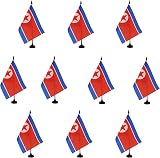 AZ FLAG Set of 10 North Korea Table Flags 5x8 in, 21x14 cm, 10 Flags view 1