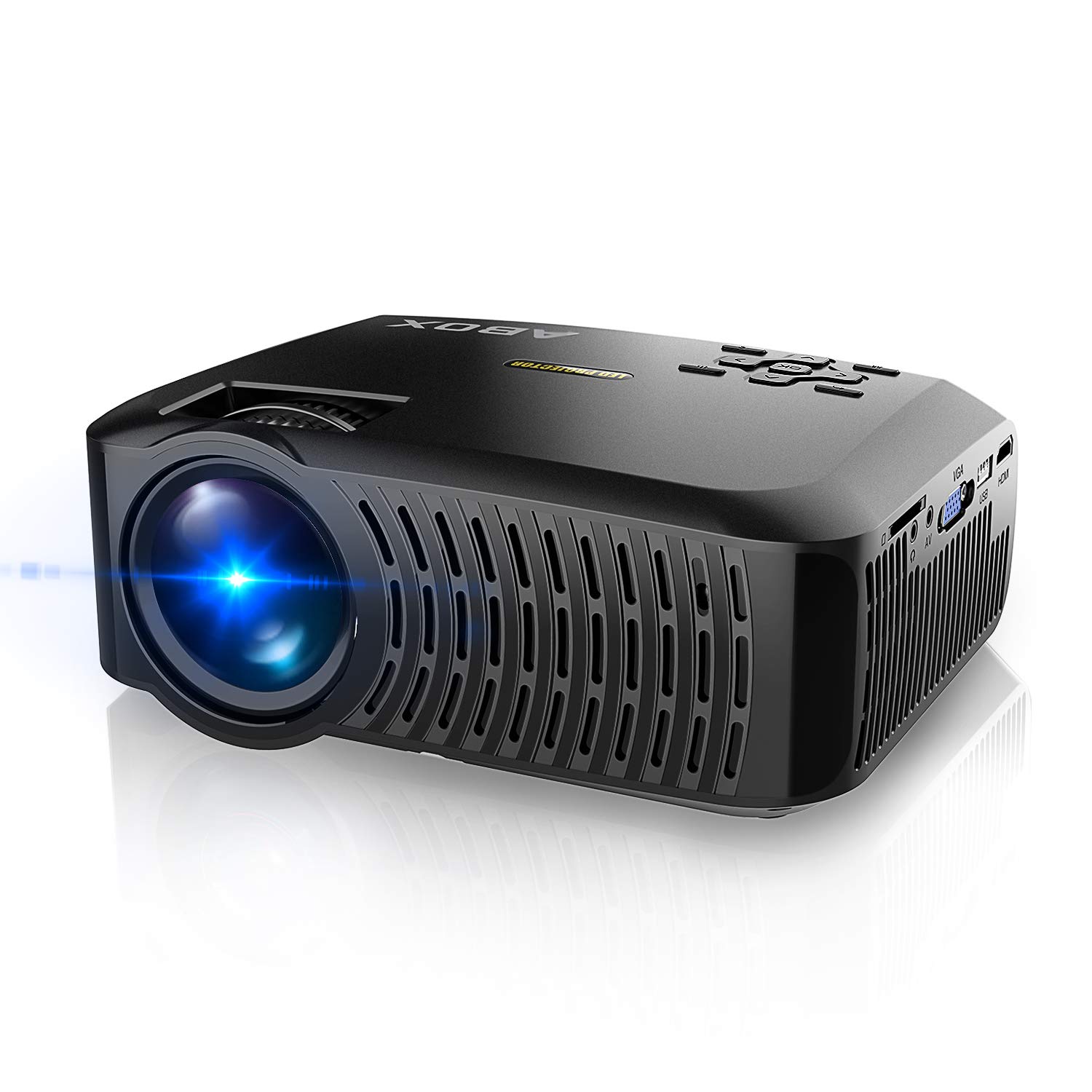 ABOX A2 LED Movie Video Projector w/Full HD Native 720p,100 ANSI Lumen ...