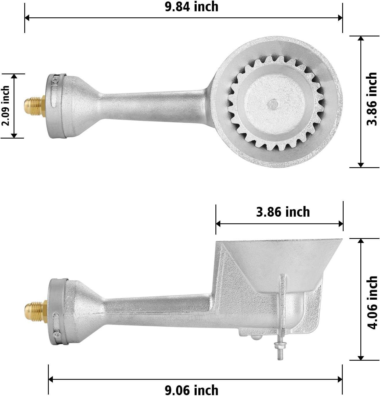 WADEO High Pressure Cast-Iron Round Burner Head, Propane Burner Head with 4FT 20 PSI Adjustable High Pressure Propane Regulator with Hose and Brass Fitting : Garden & Outdoor