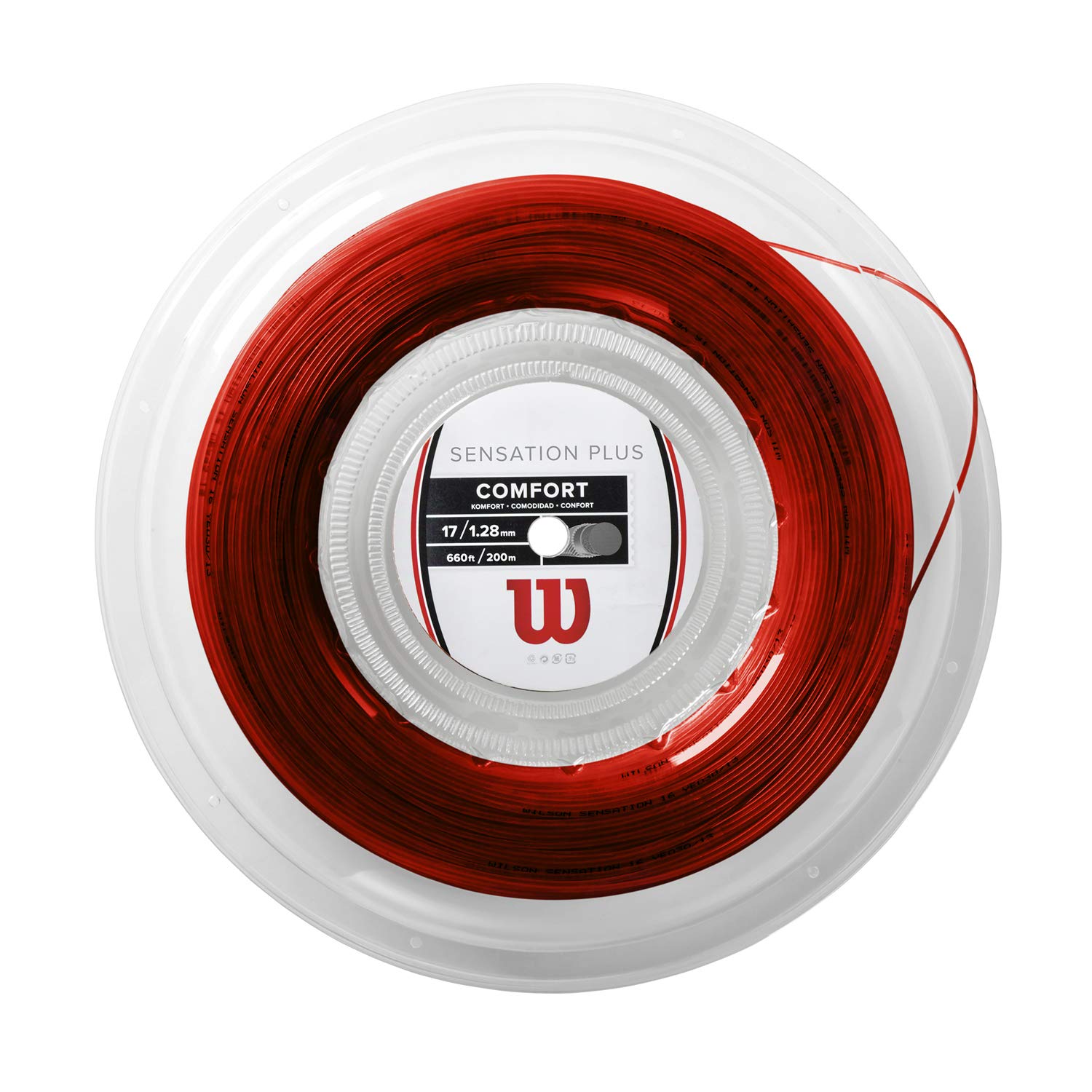 Wilson Unisex-Adult Sensation Plus Reel Racket strings, Red, 17
