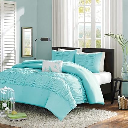 Amazon Com Turquoise Blue Aqua Girls Twin Comforter Set 3