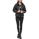 KARL LAGERFELD Women's Glossy Rain Wear Short Puffer