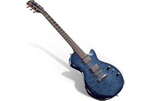 AKLOT 24-Fret Electric Guitar Kit – Single Cut (LP Style), Modern Playability with Coil-Split Humbucker Pickups, Essential Accessories Included, Storm Blue