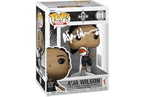 HOFSM.COM HALL OF FAME SPORTS MEMORABILIA A'ja Wilson #01 Facsimile Signed Reprint Laser Autographed Funko POP! Basketball WNBA: Las Vegas Aces Figurine with HOFSM Protector Case