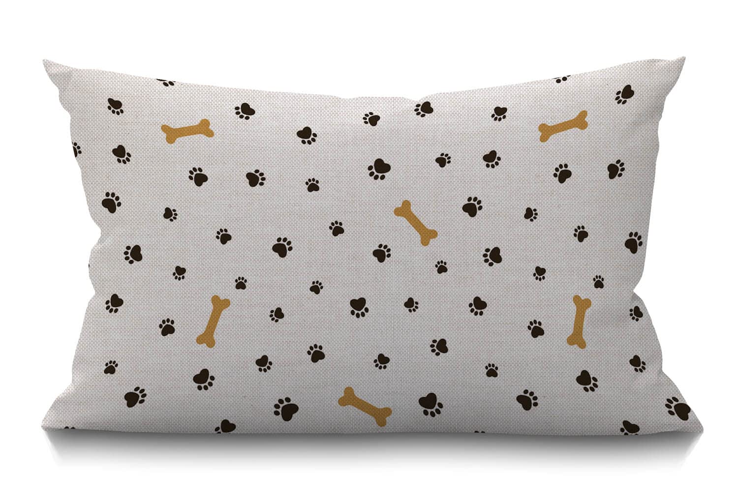 BGBDEIA Cushion Cover Puppy Paw Print Little Cute Animal Lovely Adorable Pet Bones Dog Cat Wildlife Rectangular Throw Pillow Cover for Couch Sofa Home Decor Cotton Linen 30 x 50 cm 12x20 Inch