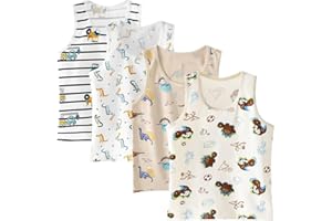 Lohhbve 2-10 Years Boys Vest Kids Tank Tops Cotton Shirt Sleeveless Soft Breathable Toddler Children Undershirts 4 Pack