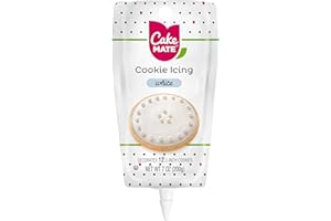 Cake Mate Cookie Icing, Fast-Drying Squeeze Pouch Icing for Decorating Sugar Cookies & Gingerbread, 7 oz., White