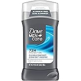 Dove Men+Care Deodorant Stick aluminum-free deodorant formula for 72H protection Clean Comfort with ¼ moisturizing cream, 85g