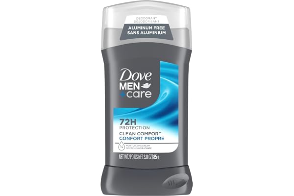 Dove Men+Care Aluminum Free Deodorant Stick, with 1/4 Moisturizing Cream, for 72H Odour Protection, Clean Comfort, 85 g