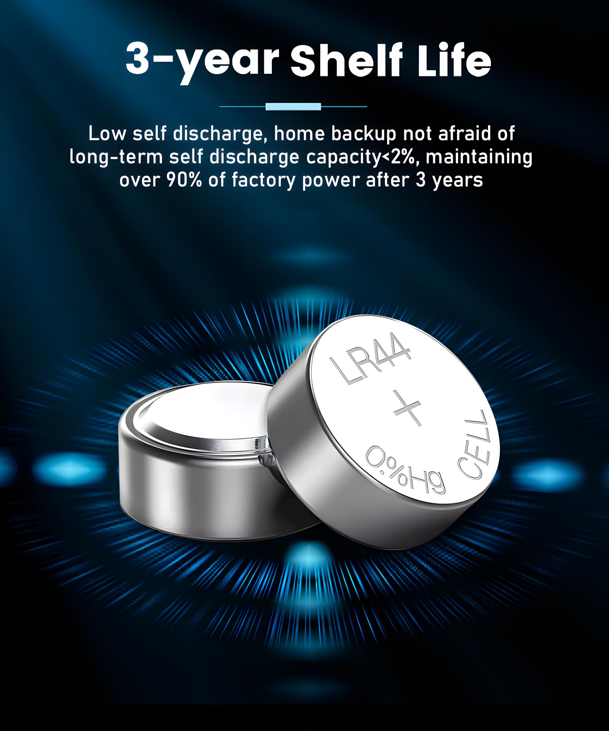 YKM 10 Pack LR44 Batteries AG13 L1154f A76 357/303 L1154 L1154c LR44h 1.5V Alkaline Batteries for Digital Caliper Watch Battery