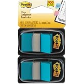 Post-it 680BB2 Standard Page Flags in Dispenser, Bright Blue, 100 Flags/Dispenser