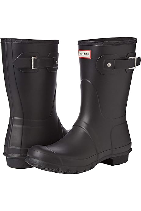 hunter black quilted rain boots