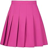 Getthebeauty-style Skirts for Girls Pleated Skirt A-line Tennis Outfits High Waisted School Uniform Skirts with Shorts