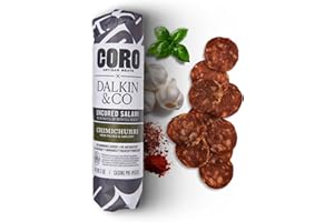 Coro x Dalkin&Co Chimichurri Uncured Artisan Salami Stick – 5oz | Herb & Garlic | Perfect for Charcuterie Boards, Snacking, Holiday Gifts | All Natural, Gluten-Free, No Added Nitrates & Nitrites