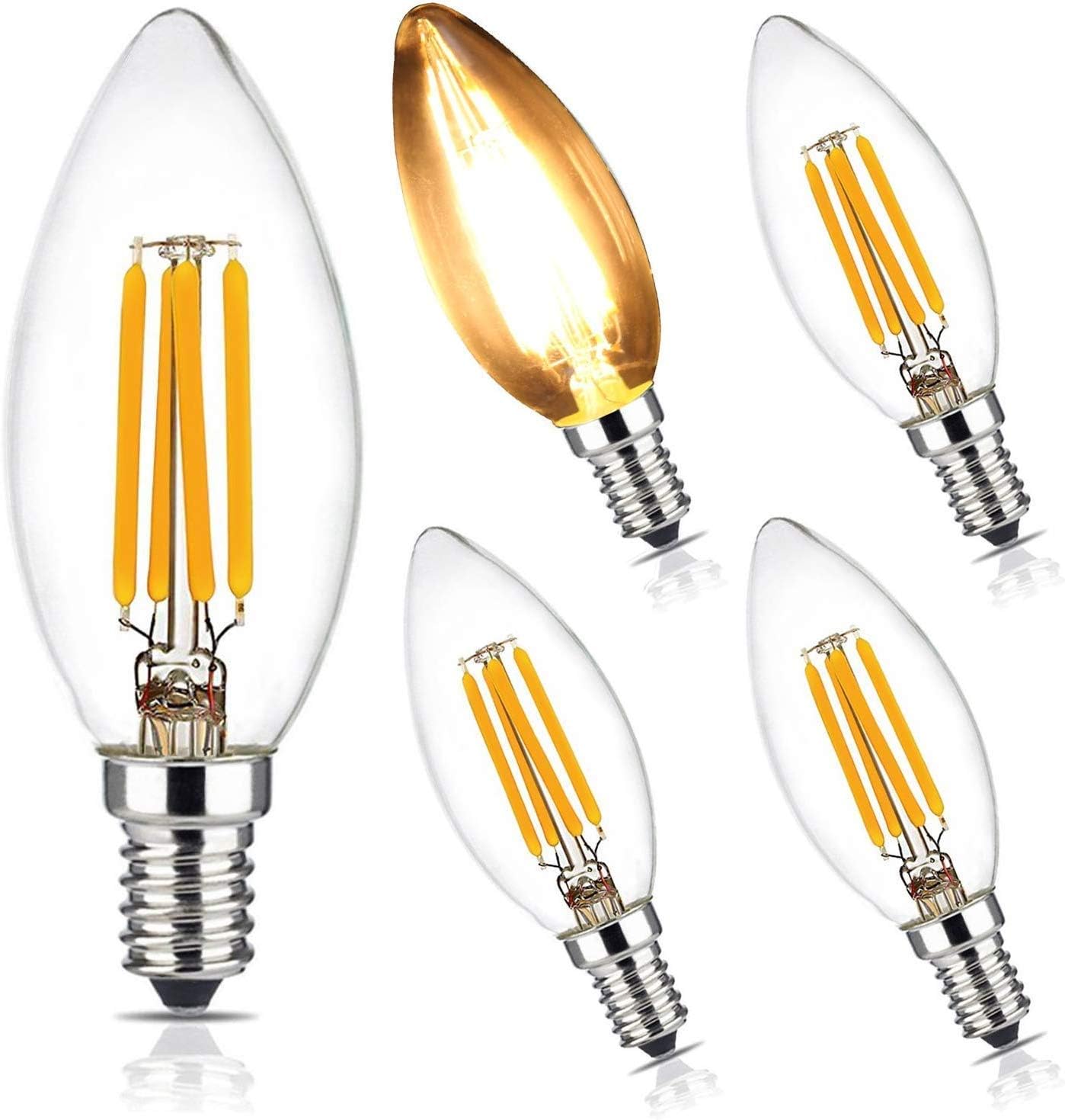 E14 LED Candle Bulbs Dimmable 4W,40W Equivalent,Soft Warm White 2700K