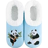Snoozies Animal Slipper Socks for Women, Funny Animal and Fuzzy Slippers Soft Non-Slip with Sherpa Lining, Cute Slippers