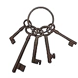 Retro Cast Iron Key Ring, Antique Distressed