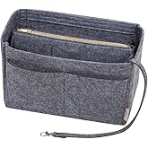 ZTUJO Purse Organizer Insert, Felt Bag Organizer with Metal Zipper, Handbag & Tote Shaper, For Speedy Neverfull Tote, 7 Sizes