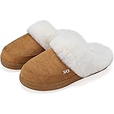 NineCiFun Women's and Men's Memory Foam House Slippers, Faux Fur Lined Indoor Fuzzy Slippers with No-slip Sole, Slip on Suede Home Shoes, Warm Winter Gift for Women & Men