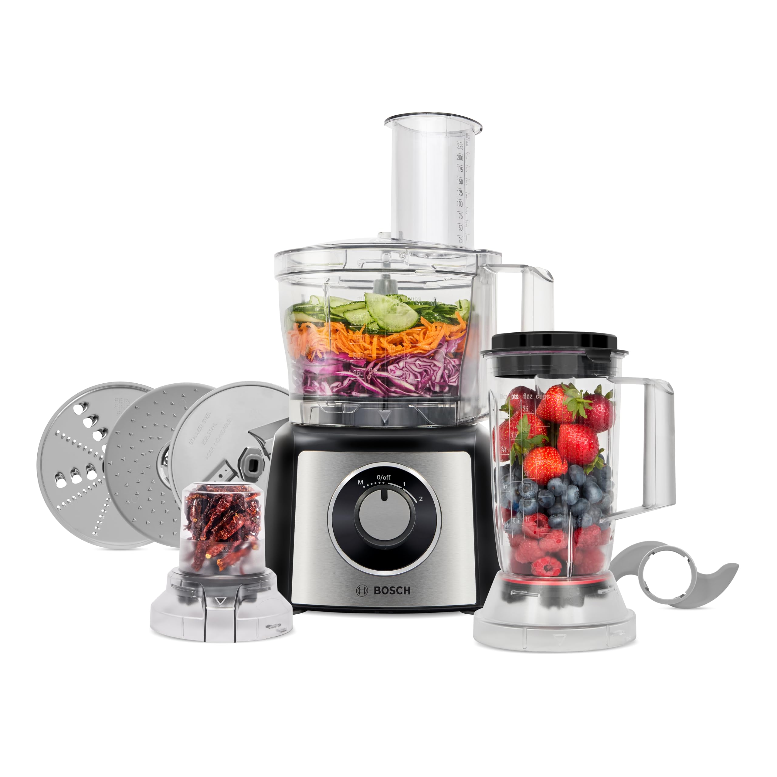 Bosch MultiTalent 3 MCM3501MGB Compact 800 W Food Processor - Black & Stainless Steel