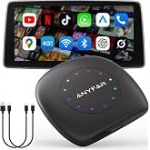 ANYFAR AI 8 Android 13 Wireless CarPlay AI Magic Box 3.0 Multimedia Adapter | 8-Core Qualcomm 4G+64G, CloudSim &amp; 4G LTE &amp; Hotspot, Play Video, Wireless CarPlay Android Auto, Built-in GPS/RGB Light, OTA