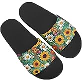 Howilath Novelty Patten Slippers for Women Men, Non-Slip Single Band Slide Sandals Open Toe Soft Sole Flat Sandals