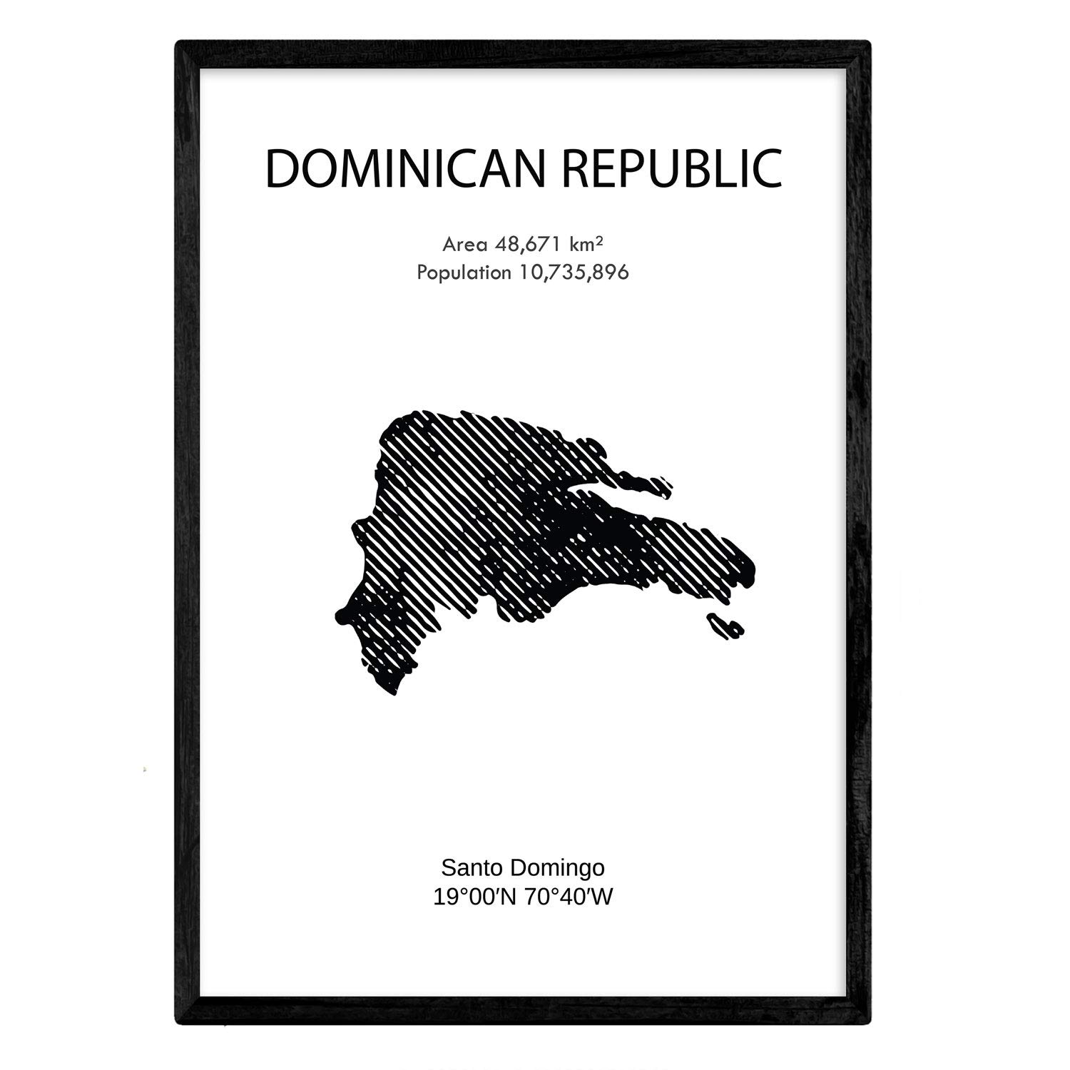 Nacnic Poster Dominican Republic. Sheets of countries and continents. A4 size โ image 1