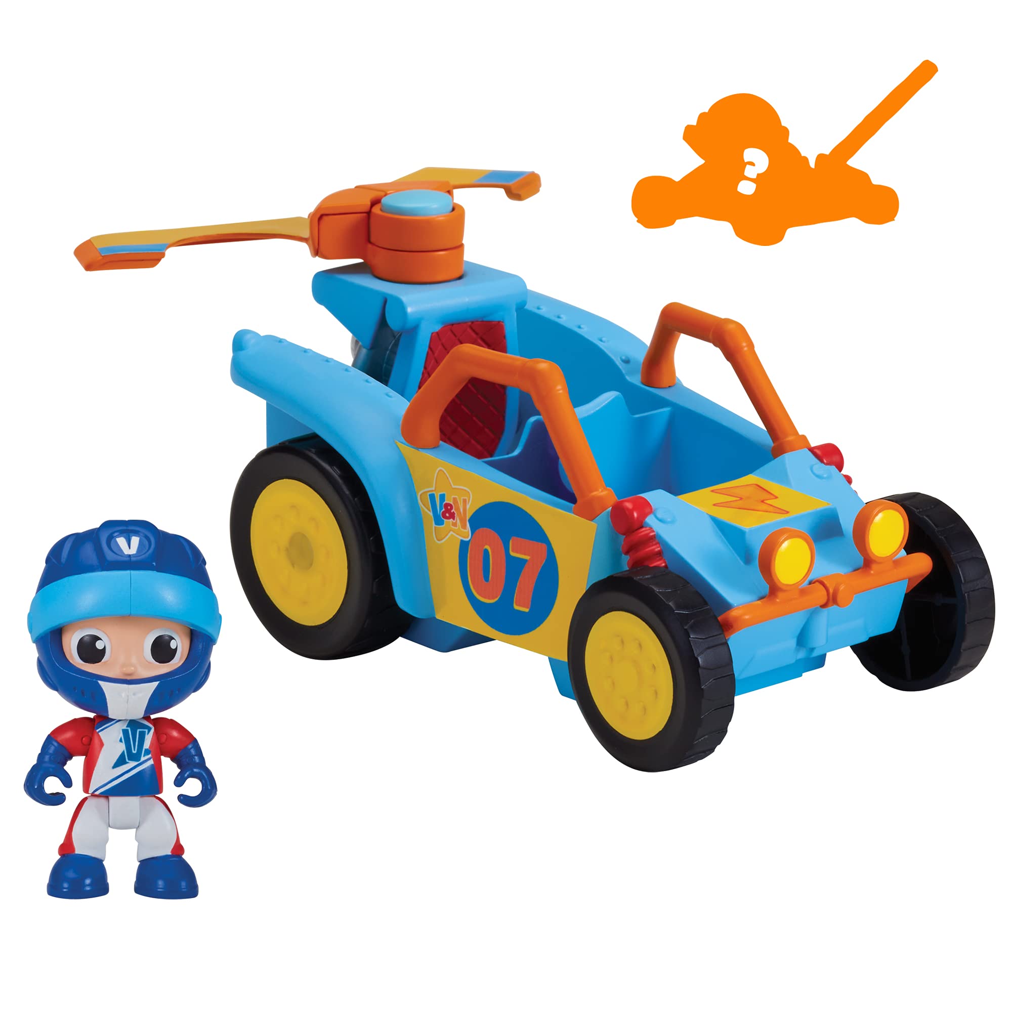BANDAI Vlad & Niki Crazy Fun Vehicle - Dunebuggy with Exclusive Racer Vlad - Push Along Dunebuggy and Copter in One with Bonus Mystery Item, Multicolor