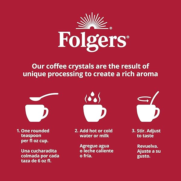 FOLGERS CLASSIC ROAST INSTANT COFFEE, 8-OUNCE JAR