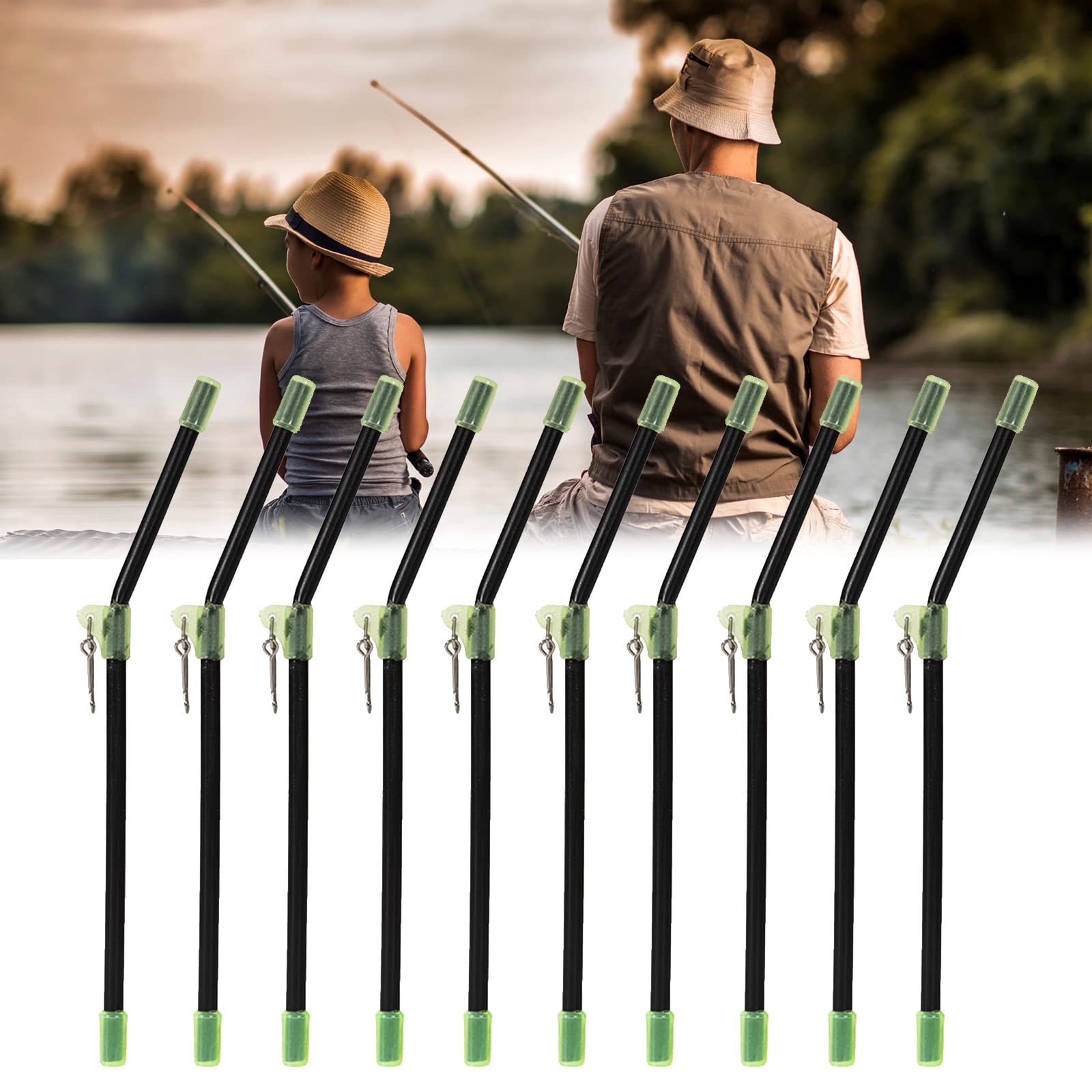 Cerioll Fishing Anti-Tangle Boom Set, 10-Piece, Black, 20 cm, Anti-Tangle Boom with Swivel Fishing Accessory Tubes