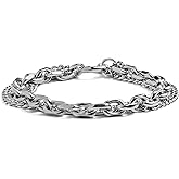 Elegatto Atlas Premium 18K Gold Plated Double Chain Bracelet for Women | Polished Gold-Plated Stainless Steel Cuban Links with Helm Clasp | Women’s Designer Jewelry