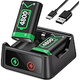 DXKK Battery Charger Sets for Xbox One/Elite, 2X4800mWh Dual Charger Station for Xbox Series X/S Controller Battery Pack
