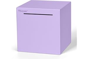 Hicocool Piggy Bank for Adults Must Break to Open, Unbreakable Stainless Steel Money Saving Box (Purple, Palm Size)