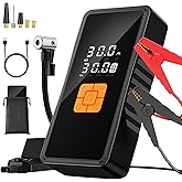 Preciva 8000mAh Jump Starter - 1000A Peak Car Battery Charger with Smart Air Compressor (150PSI), Tire Repair Kit, Power Bank, Digital Gauge & LED Emergency Light for Car, Truck, Motorcycle