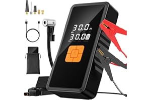Preciva 8000mAh Jump Starter - 8000A Peak Car Battery Charger with Smart Air Compressor (150PSI), Tire Repair Kit, Power Bank