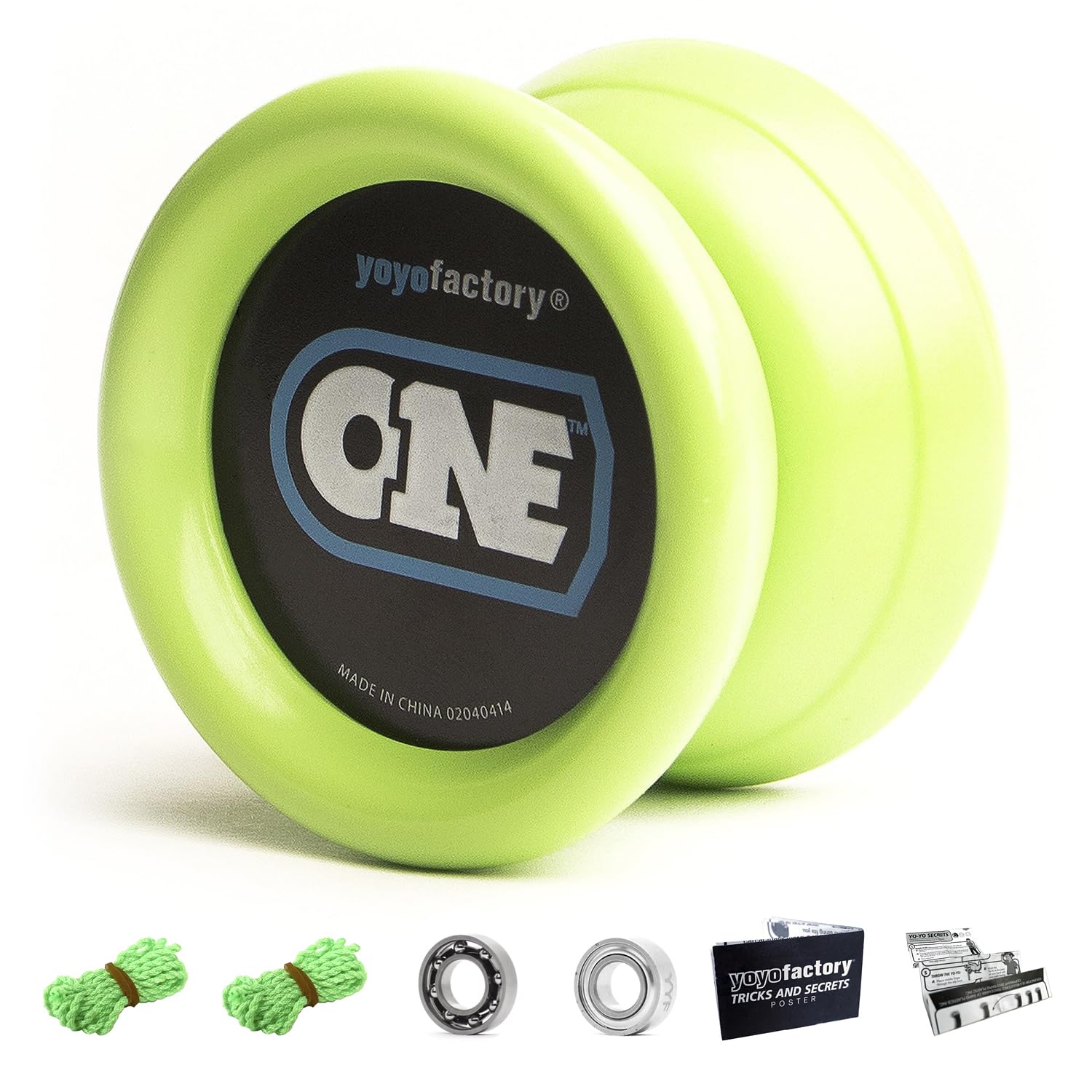 YoYo Factory ONE Yo Yo – Beginner Professional Yo-Yo for Kids & Adults | Responsive Trick YoYo for Learning, Practice & Fun - Green
