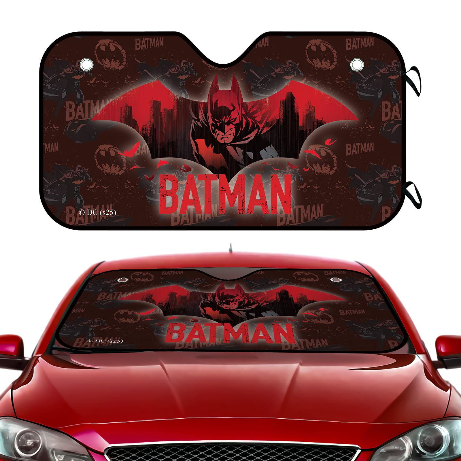 Photo 1 of Superhero Windshield Sun Shade for Car SUV Truck – Foldable Front Window Sunshade with UV & Heat Protection, Keep Interior Cool, Super Hero Car Accessories