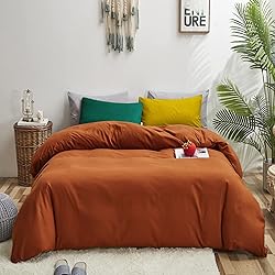 Luxlovery Rust Comforter Set California King Burnt