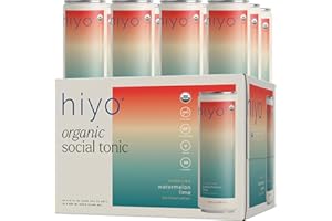 Hiyo Organic Social Tonic - Watermelon Lime, 12 Pack - N.A. Functional Seltzer, Sparkling Water Crafted with Organic Adaptogens, Nootropics & Botanicals