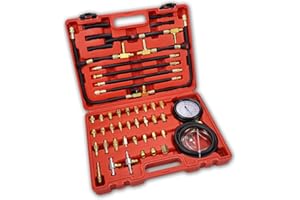 DKwoeshg Pro Master Fuel Injection Pressure Tester Kit - Perform Fuel Pressure Testing, Diagnose Weak Fuel Pumps, Test Fuel Flow, and Leak-Down - Works on Vehicles 1997 and Newer