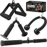 VAREXUS Cable Machine Attachment Set, Non-Slip Rubber Grips for Home Gym | Heavy-Duty Solid Steel, Precision-Welded Construction, Non-Slip Textured Grips for Secure Handling, Cable Attachments for Gym