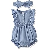 Renotemy Newborn Infant Baby Girl Clothes Rompers Summer Jumpsuits Short Sleeve Romper Infant Baby Clothes Girl