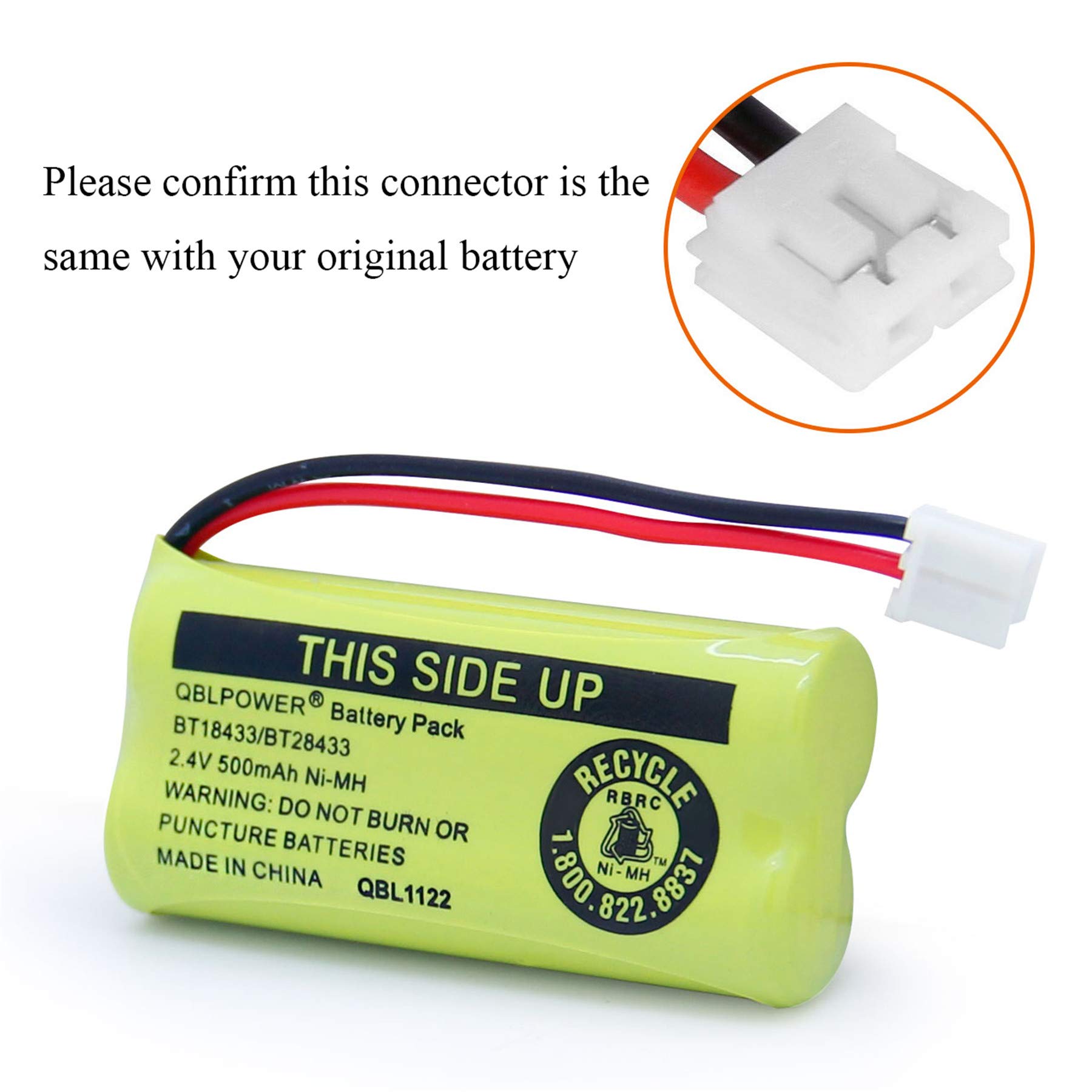 BT18433 BT28433 BT-8300 BATT-6010 Rechargeable Battery BT184342 BT284342 BT1011 BT1018 BT1022 BT1031 89-1326-00-00/89-1330-01-00/CPH-515D 2.4V(Pack of 4)