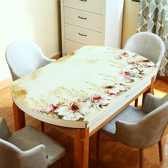 SANDM PVC Manteles plastico, Moderno Flor de la Planta Manteles para