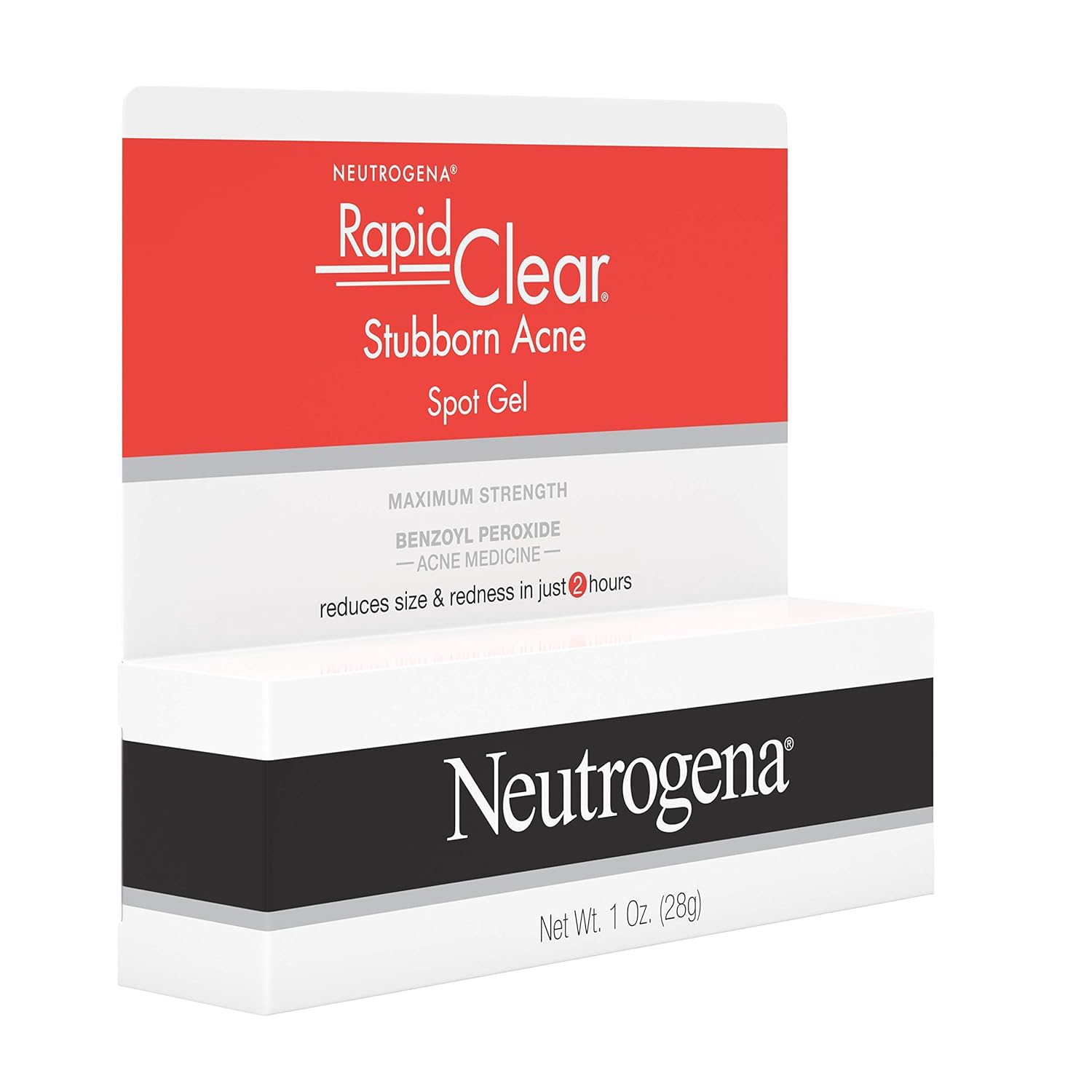 Neutrogena Rapid Clear Stubborn Acne Spot Treatment Gel with Maximum Strength Benzoyl Peroxide Acne Treatment Medicine, Pimple Cream for Acne Prone Skin with 10% Benzoyl Peroxide, 1 oz : Beauty