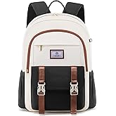 LOVEVOOK School Backpack for Girls Boys,Bookbag for Teen with Pouch Pocket for Large Capacity Cup, Waterproof School Bookbag, Preppy Backpack Travel Daypack with 15.6 inch Laptop Compartment