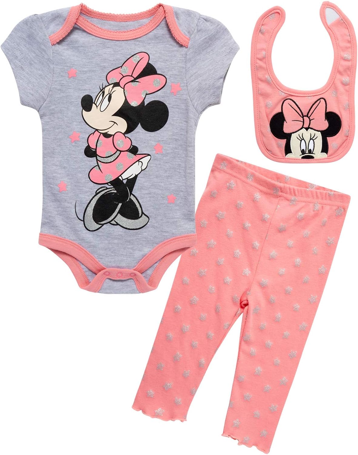 Disney Baby Girls 3 Piece Layette Set Minnie Mouse, Winnie