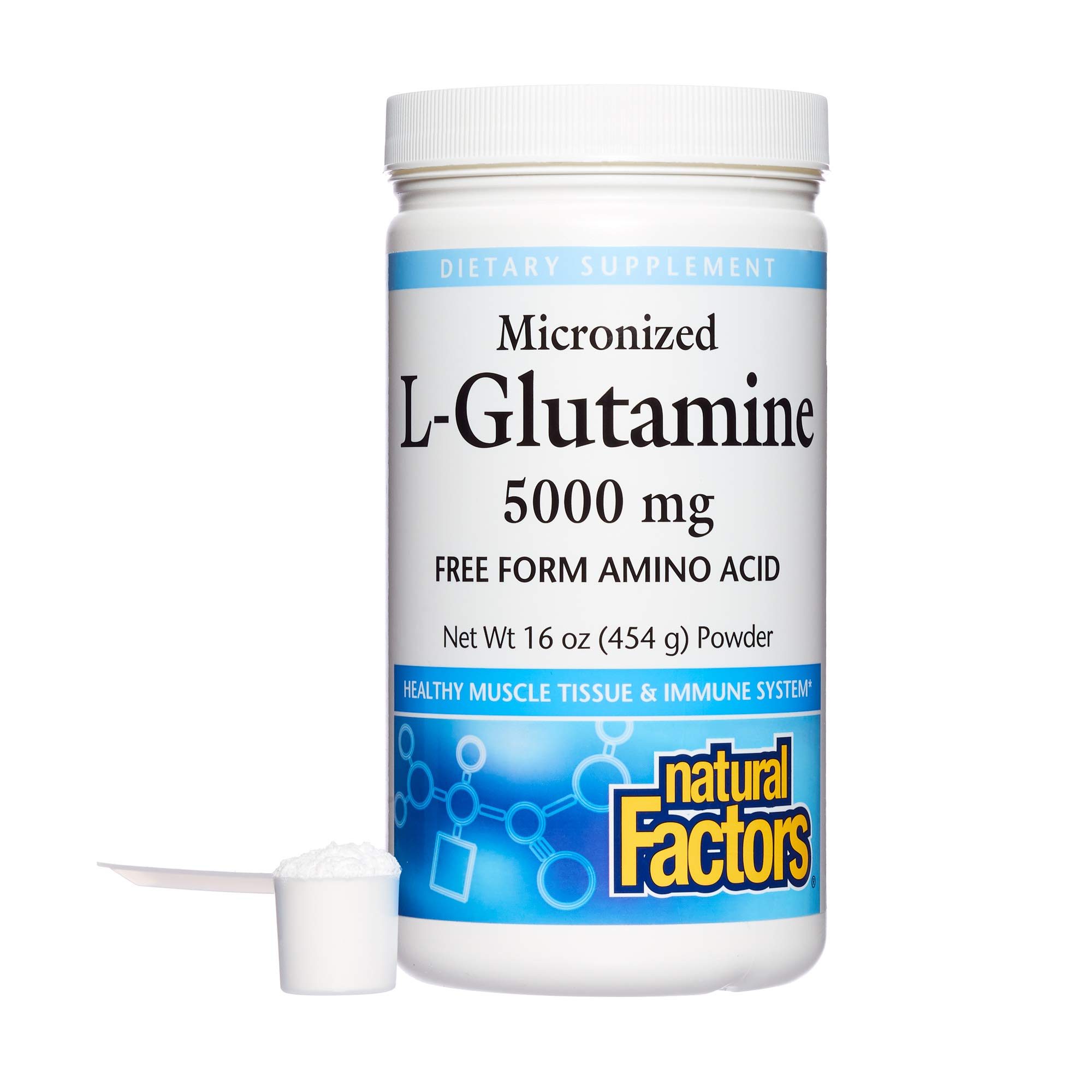Natural Factors, Micronized L-Glutamine Drink Mix 5000 mg, Supports Muscles and Immune Function, 16 Oz